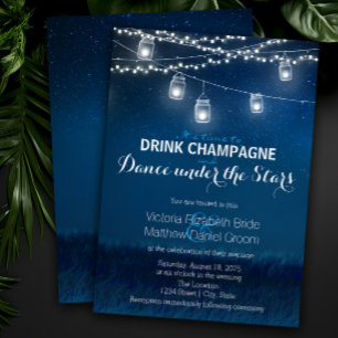 Invitación Bebe el baile de champagne con estrellas Mason Jar