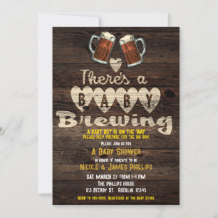 Invitación Bebé Elaborando Cerveza Ánimo Papá a Ser Ducha de 