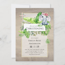 Invitación Bebé elefante invitando a la jungla de Chicas