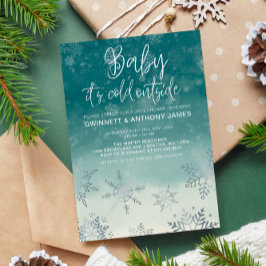 Invitación Bebé elegante con frio fuera de Baby Shower
