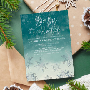 Invitación Bebé elegante con frio fuera de Baby Shower