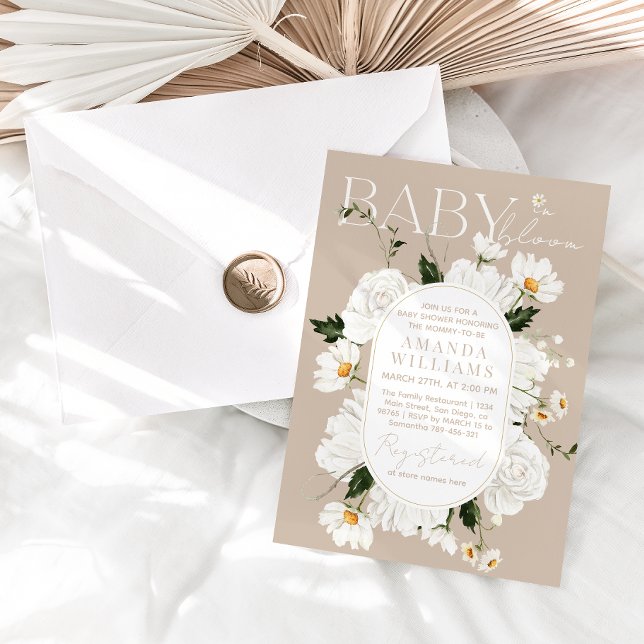 Invitación Bebé elegante en Bloom Daisy Baby Shower (Subido por el creador)