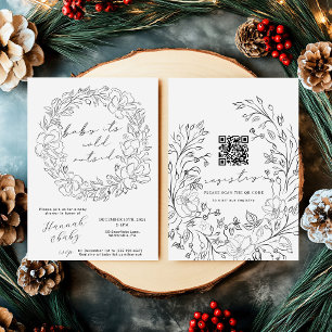 Invitación Bebé elegante está frío fuera de la ducha código Q