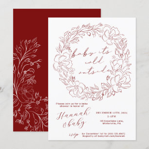 Invitación Bebé elegante está frío fuera de la ducha de invie