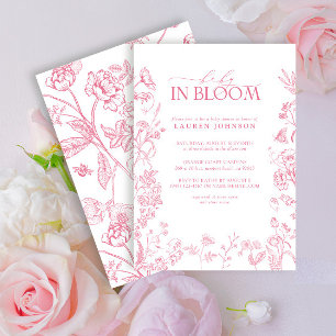 Invitación Bebé Elegante Floral De Color Victoriano Rosa En B