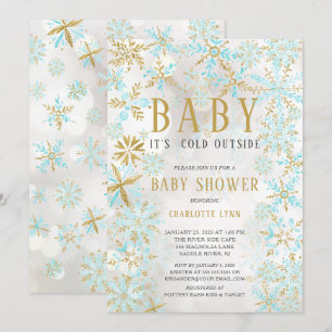 Invitación Bebé elegante hace frío fuera de los chicos Baby S