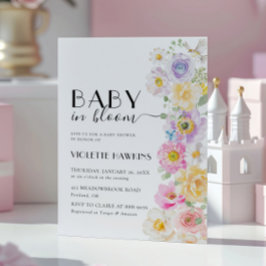 Invitación Bebé en Baby Shower floral de primavera florecient