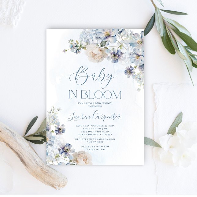 Invitación Bebé en Bloom Baby Shower Boy (Subido por el creador)