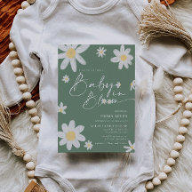 Bebé en Bloom Baby Shower Daisy Sage Green