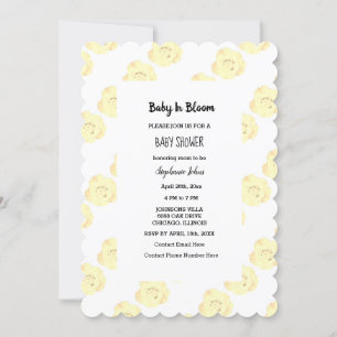 Invitación Bebé En Bloom Baby Shower Elegante Rosa Floral Cut