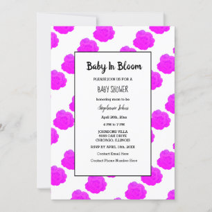 Invitación Bebé En Bloom Baby Shower Morple Pink Girly Cute