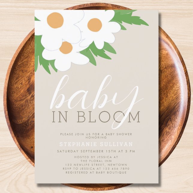 Invitación Bebé En Bloom Baby Shower Neutral De Género (Subido por el creador)
