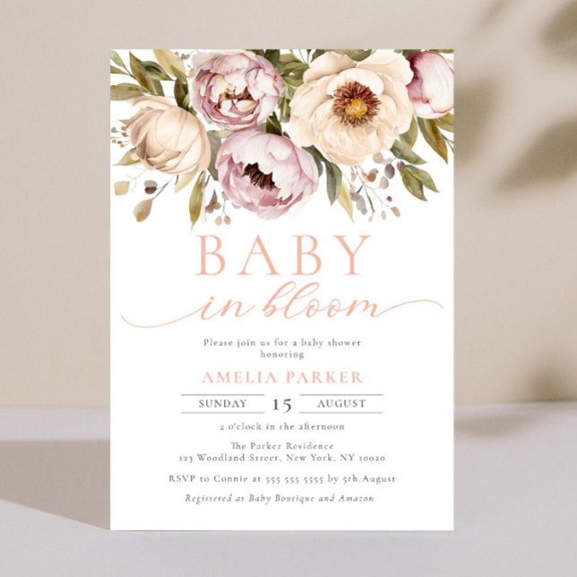 Invitación Bebé En Bloom Boho Chica Baby Shower (Subido por el creador)