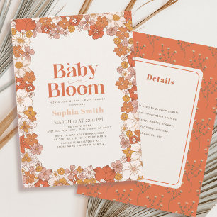 Invitación Bebé en Bloom Boho Detalles de la Floral en Baby S