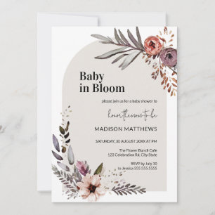 Invitación Bebé en Bloom Boho Floral Baby Shower