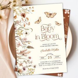 Invitación Bebé En Bloom Boho Floral Baby Shower