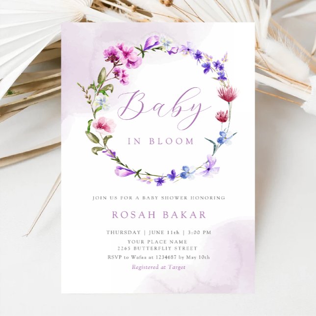 Invitación Bebé en Bloom Boho Wildflower Floral Baby Shower (Subido por el creador)