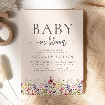Bebé en Bloom Boho Wildflowers Rubor Baby Shower
