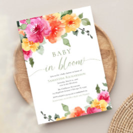Invitación Bebé en Bloom brillante primavera verano ducha flo