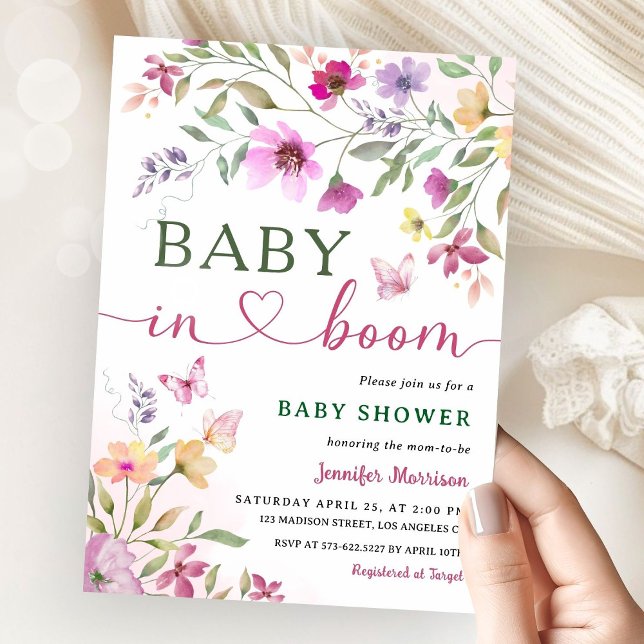 Invitación Bebé En Bloom Chica De Baby Shower De Flor Silvest (Subido por el creador)