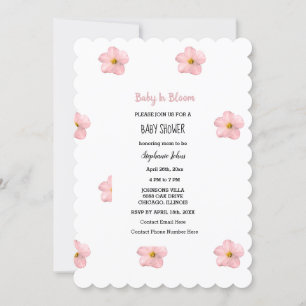 Invitación Bebé En Bloom Chica De Baby Shower Floral De Petun