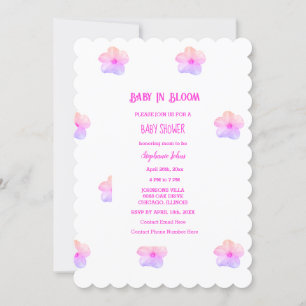 Invitación Bebé En Bloom Chica De Baby Shower Pink Floral Pet