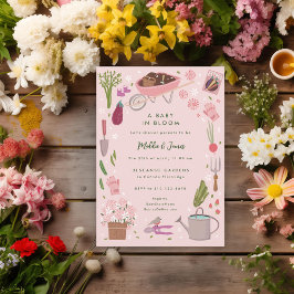 Invitación Bebé En Bloom Crecimiento De Baby Shower De La Fam