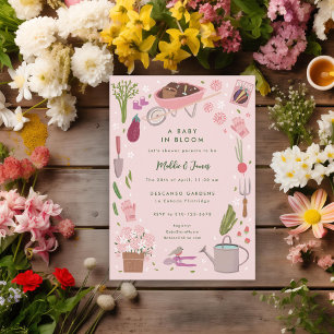 Invitación Bebé En Bloom Crecimiento De Baby Shower De La Fam