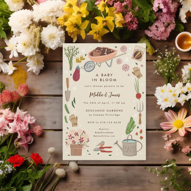 Invitación Bebé En Bloom Crecimiento De Baby Shower De La Fam (Subido por el creador)