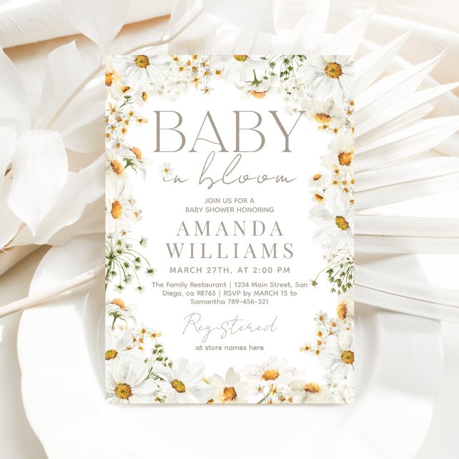 Invitación Bebé en Bloom Daisy Baby Shower (Subido por el creador)