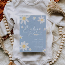 Bebé En Bloom Daisy Baby Shower Dusty Blue