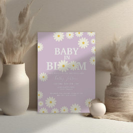 Invitación Bebé en Bloom Daisy Lilac Purple Boho Baby Shower