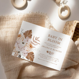 Invitación Bebé en Bloom Dark Terracotta Boho Bouquet