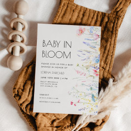 Invitación Bebé en Bloom Elegant Wildflowers Baby Shower