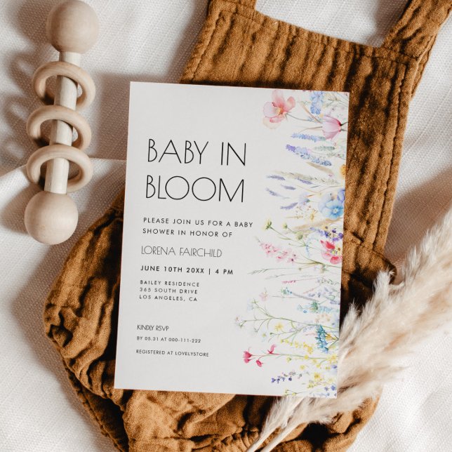 Invitación Bebé en Bloom Elegant Wildflowers Baby Shower (Subido por el creador)