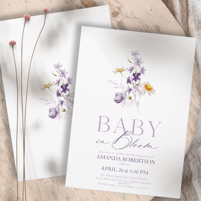 Invitación Bebé en Bloom - Elegante Baby Shower floral (Subido por el creador)
