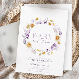 Invitación Bebé en Bloom - Elegante Baby Shower floral
