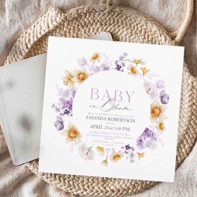 Invitación Bebé en Bloom - Elegante Baby Shower floral (Subido por el creador)