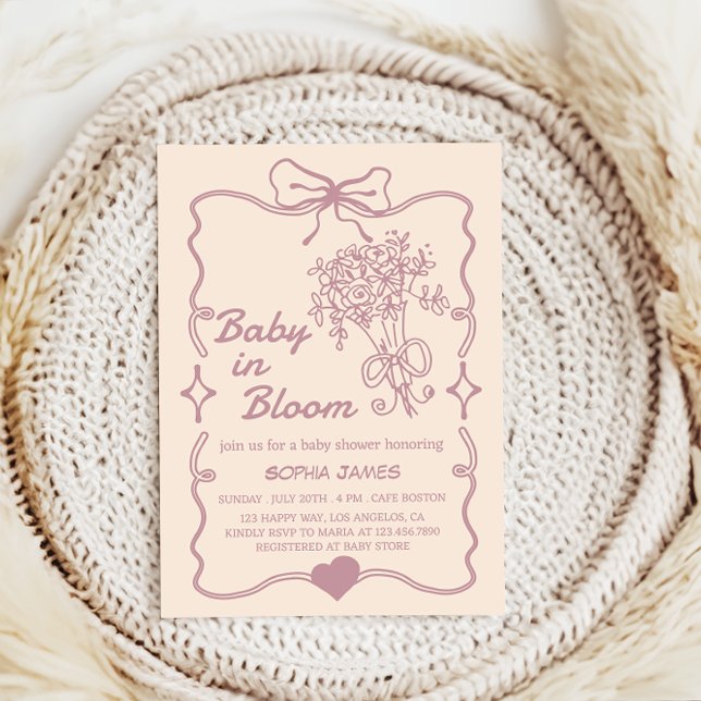 Invitación Bebé en Bloom - Elegante Baby Shower floral (Subido por el creador)