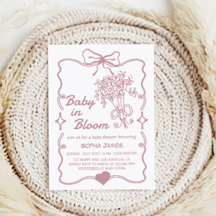 Invitación Bebé en Bloom - Elegante Baby Shower floral