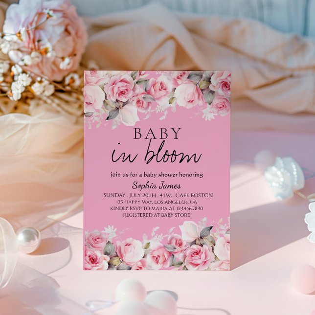 Invitación Bebé en Bloom - Elegante ducha Floral Bebé (Subido por el creador)