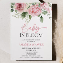 Bebé En Bloom Flor Floral Rosa Baby Shower