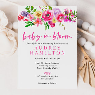 Invitación Bebé En Bloom Floral Baby Shower