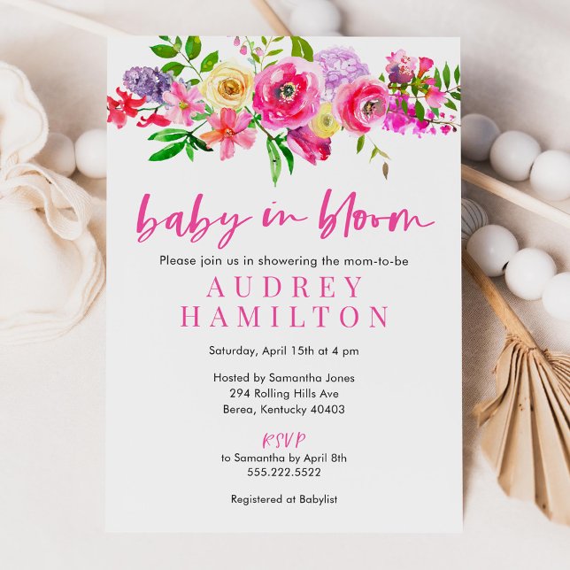 Invitación Bebé En Bloom Floral Baby Shower (Subido por el creador)