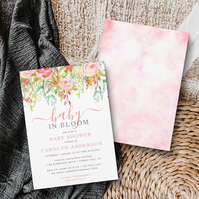 Invitación Bebé En Bloom Floral Baby Shower (Subido por el creador)