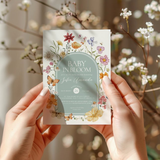 Invitación Bebé en Bloom FLoral Estética Baby Shower (Subido por el creador)