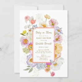 Invitación Bebé En Bloom Floral Mariposa Baby Shower