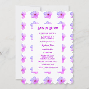 Invitación Bebé En Bloom Floral Pink Petunia Chica Baby Showe