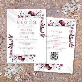 Invitación Bebé En Bloom Floral Rosa Todo En Un Baby Shower