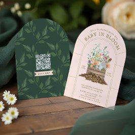 Invitación Bebé en Bloom Floral Wood Crate Garden Baby Shower